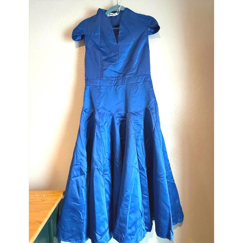 Oshoplive Bright Blue Statement Dress Size Small NWT